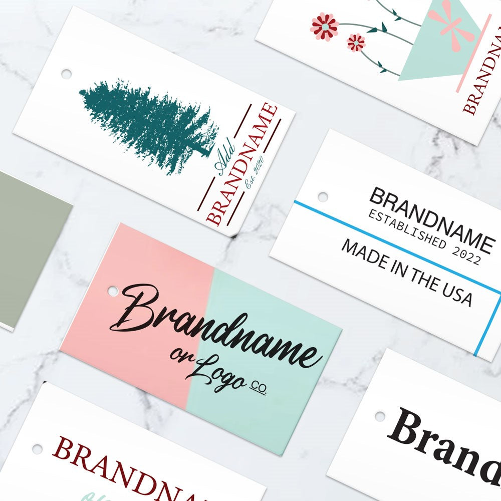 Matte White Custom Printed Hanging Hole Clothing Shopping Tags,