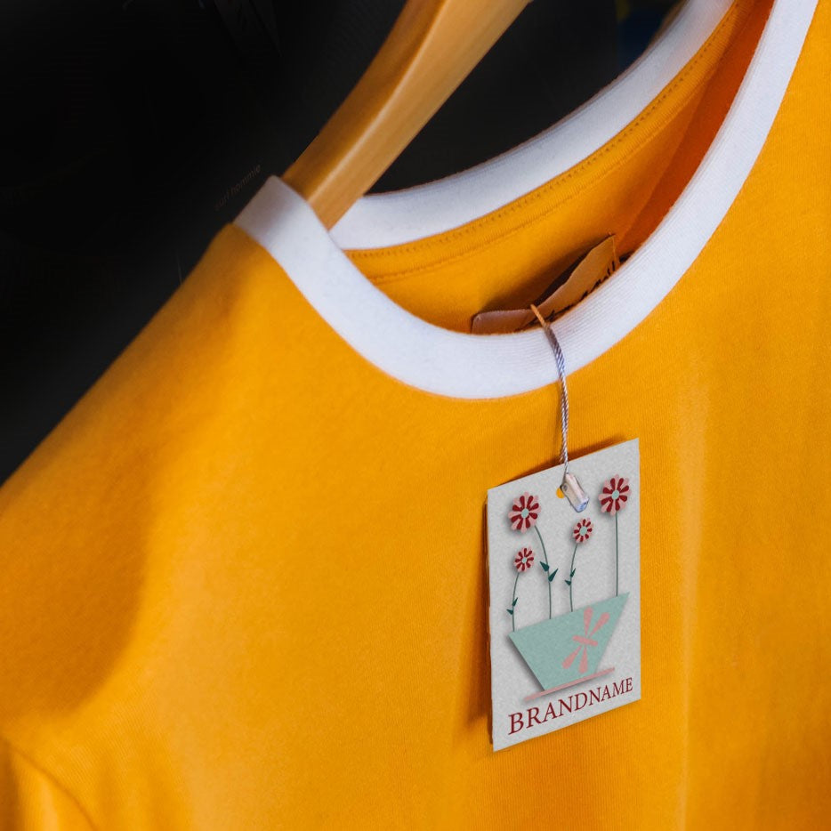 Smoke Grey Custom Printed Hanging Hole Clothing Shopping Tags,