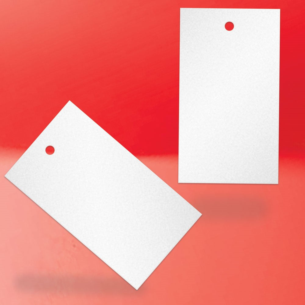 Shimmer White Custom Printed Hanging Hole Clothing Shopping Tags,
