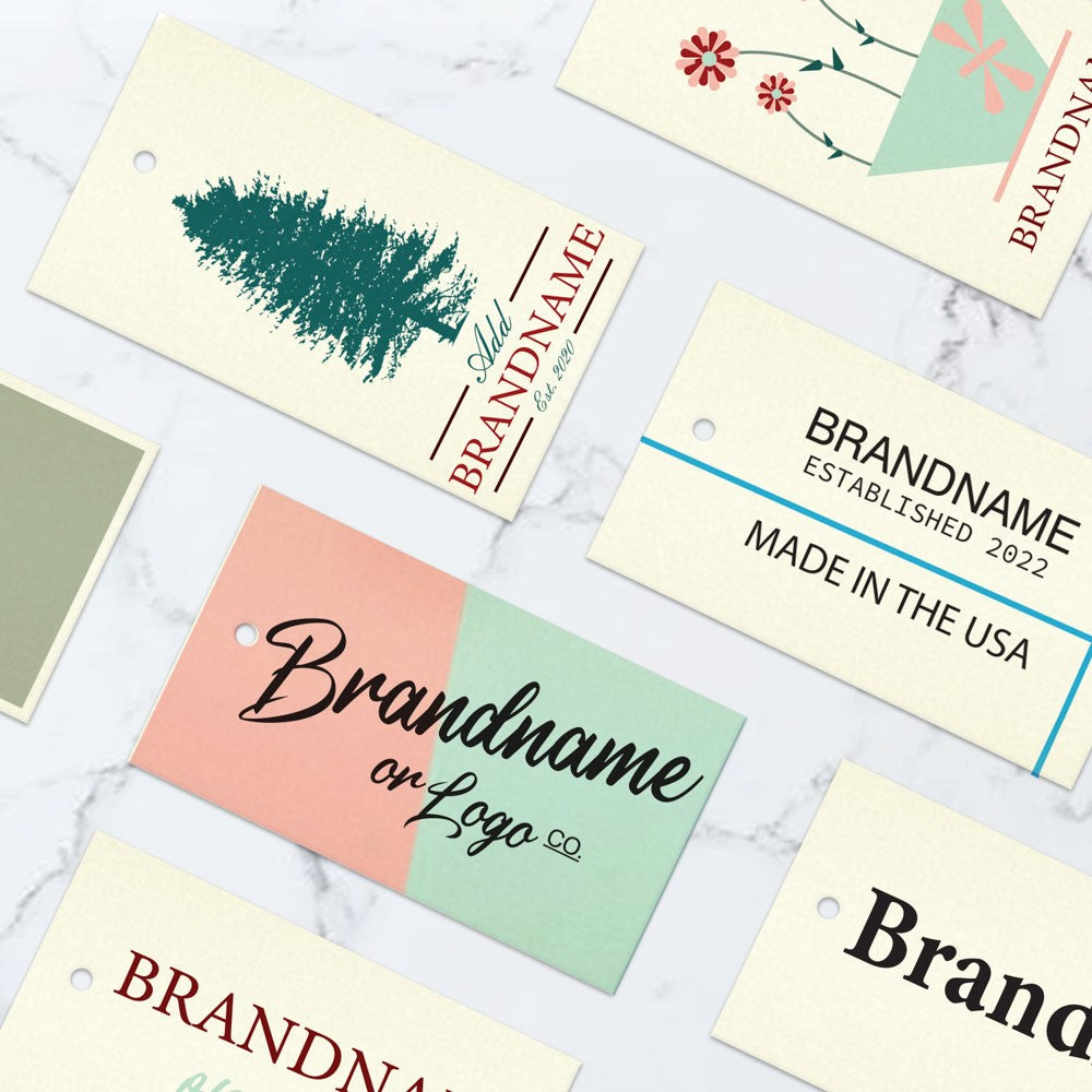 Shimmer White Gold Custom Printed Hanging Hole Clothing Shopping Tags,