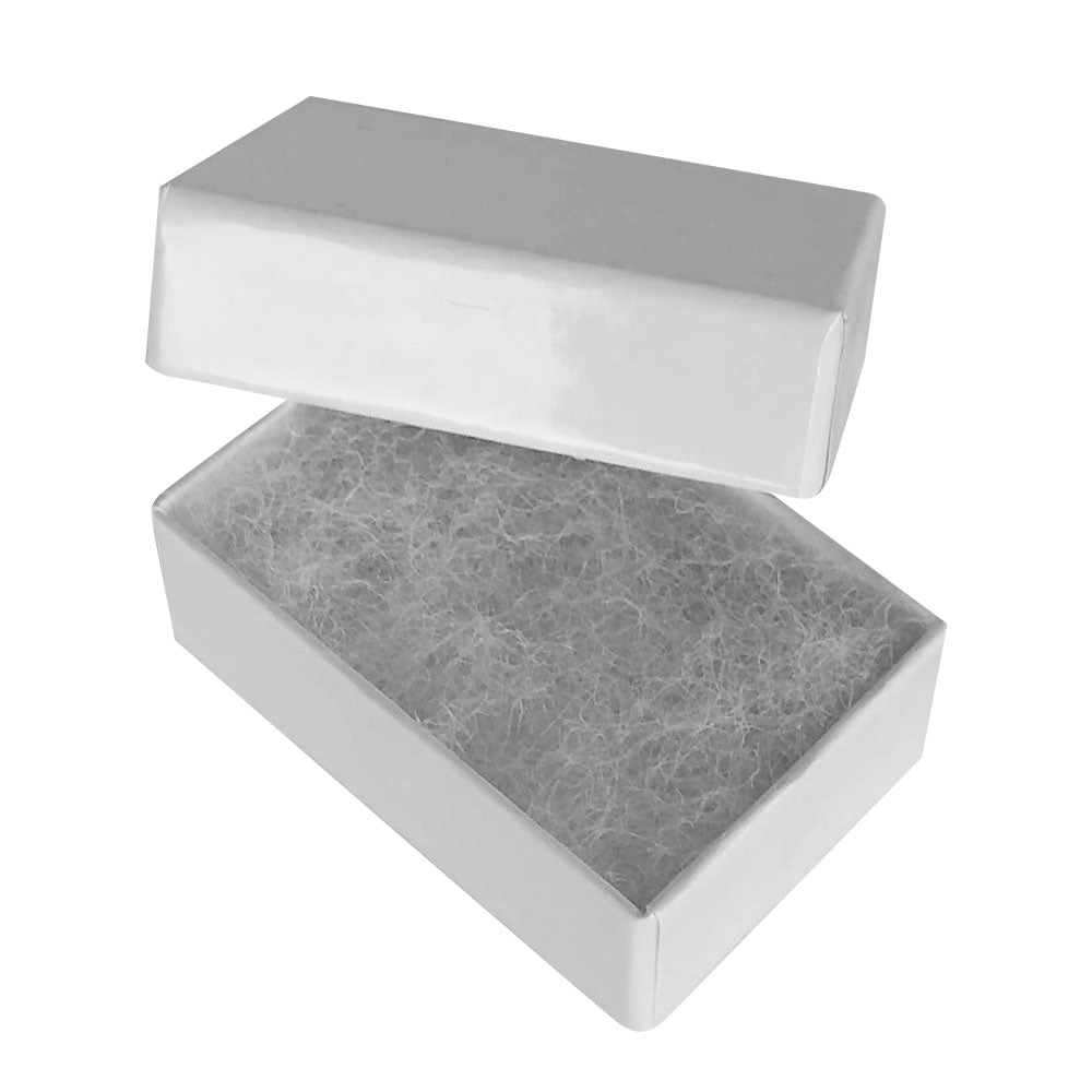 Glossy White Cotton Filled Jewelry Boxes #10