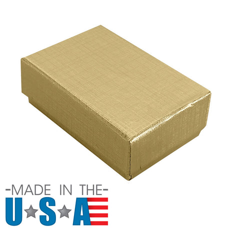 Textured Gold Cotton Filled Jewelry Gift Boxes #11
