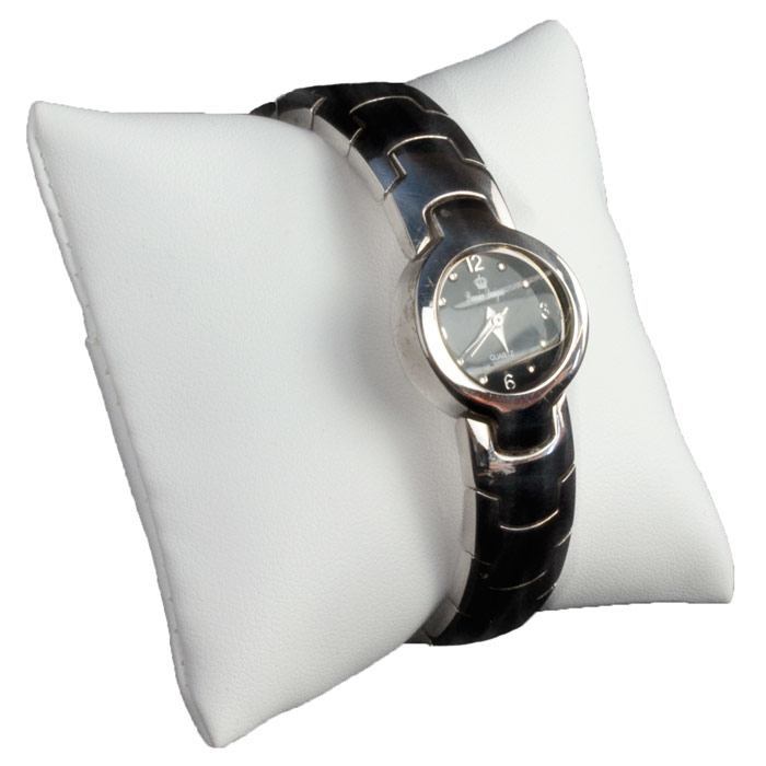 White Leatherette Jewelry Bracelet / Watch Pillow