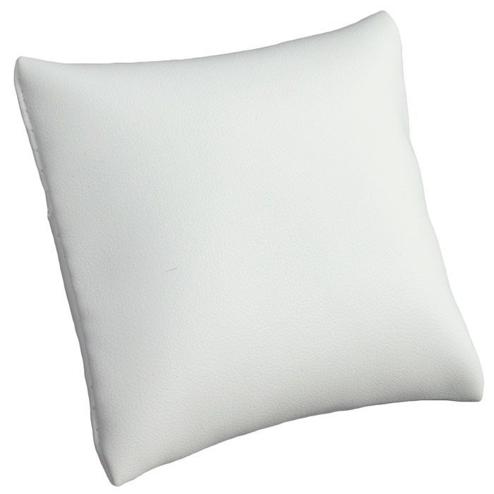 White Leatherette Jewelry Bracelet / Watch Pillow