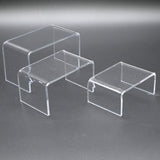 Clear Acrylic 3 Piece Display Shelves Riser Set