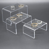 Clear Acrylic 3 Piece Display Shelves Riser Set