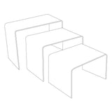 Clear Acrylic 3 Piece Display Shelves Riser Set
