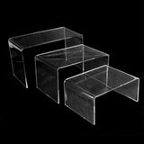 Clear Acrylic 3 Piece Display Shelves Riser Set