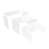 Clear Acrylic 3 Piece Display Shelves Riser Set
