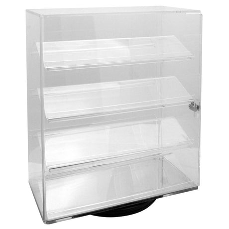 Rotating 4 Tier Clear Acrylic Display Showcase with lock
