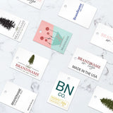 Matte White Custom Hang Tag Square - 1-1/4" x 1-7/8" (100 pcs)