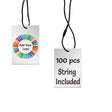 Shimmer Silver Custom Hang Tag Square - 1-1/4" x 1-7/8" (100 pcs)