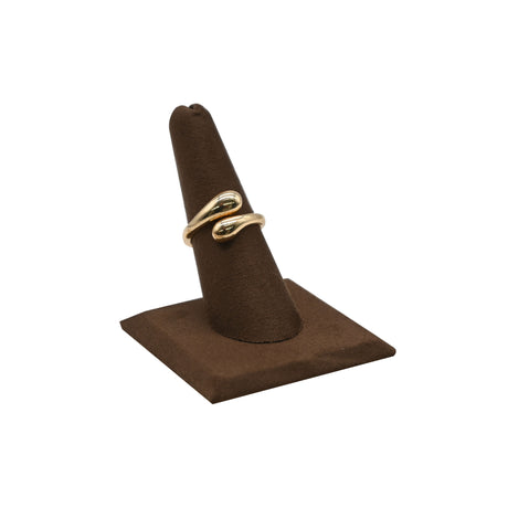 Brown Suede Single Finger Jewelry Ring Display