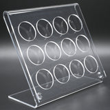 Clear Acrylic 12 Compartment Gemstone Jar Holder - Jars Diameter 1-1/8"