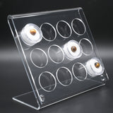 Clear Acrylic 12 Compartment Gemstone Jar Holder - Jars Diameter 1-1/8"