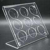 Clear Acrylic 9 Compartment Gemstone Jar Holder Easel - Jars Diameter 1-3/8"