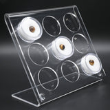 Clear Acrylic 9 Compartment Gemstone Jar Holder Easel - Jars Diameter 1-3/8"