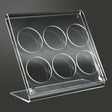 Clear Acrylic 6 Compartment Gemstone Jar Holder Display - Jars Diameter 1-3/4" 