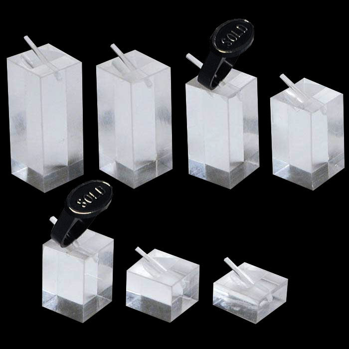 Clear Acrylic 7 Piece Jewelry Ring Display Set 