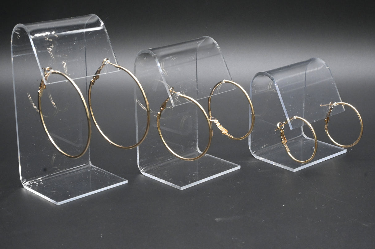 3 Piece Clear Acrylic Jewelry Earring Display