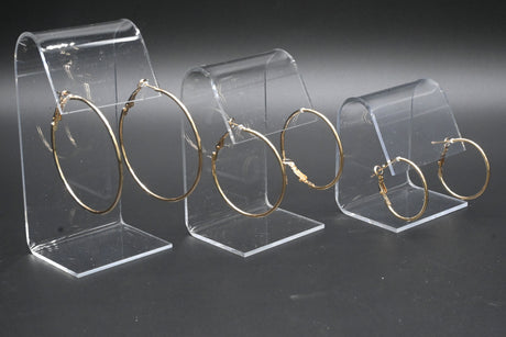 3 Piece Clear Acrylic Jewelry Earring Display