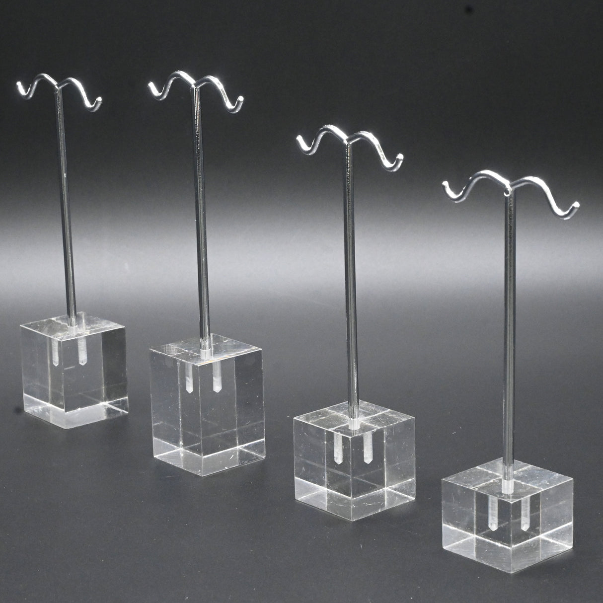 4 Piece Clear Acrylic Jewelry Earring Display Tree Set