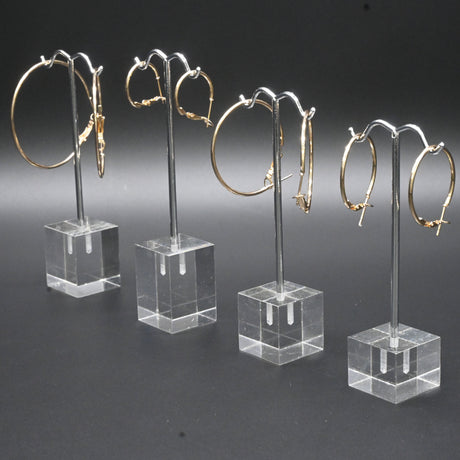 4 Piece Clear Acrylic Jewelry Earring Display Tree Set