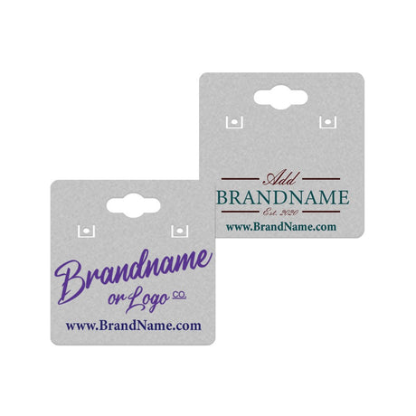 Matte Grey Earring Card With Keyhole 1-1/2" x 1-1/2"