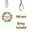 Ivory Custom Hang Tag Square - 1-1/2" x 3-1/8" (100 pcs)
