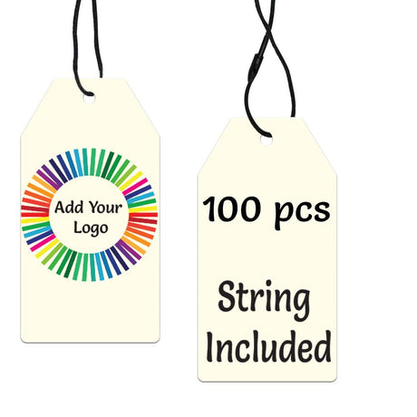 Ivory Custom Hang Tag Square - 1-1/2" x 3-1/8" (100 pcs)