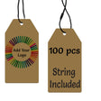 Kraft Custom Hang Tag Square - 1-1/2" x 3-1/8" (100 pcs)