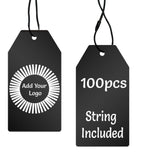Matte Black Custom Hang Tag Square - 1-1/2" x 3-1/8" (100 pcs)