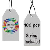 Matte Grey Custom Hang Tag Square - 1-1/2" x 3-1/8" (100 pcs)