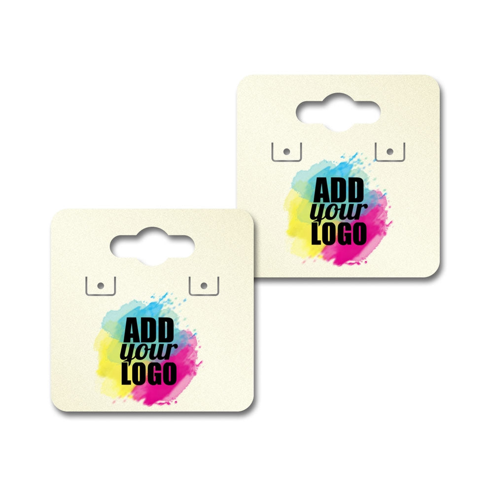 Shimmer White Gold Earring Card With Keyhole 1-1/2" x 1-1/2"