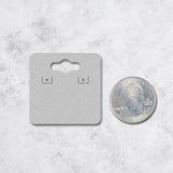 Matte Grey Earring Card With Keyhole 1-1/2" x 1-1/2"
