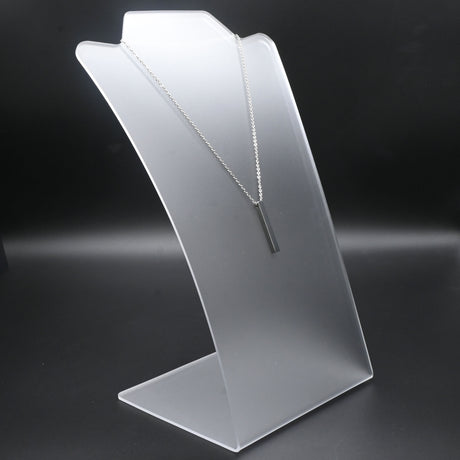 Frosted Acrylic Jewelry Necklace or Chain Display, 12" Tall