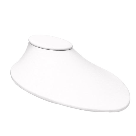 White Leatherette Low Profile Jewelry Necklace Display Bust