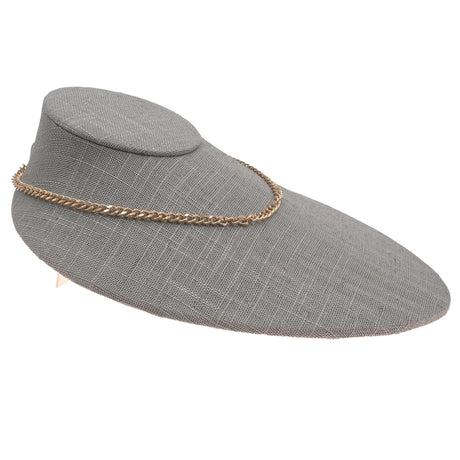 Grey Linen Necklace Display Bust - Low Profile Jewelry Stand