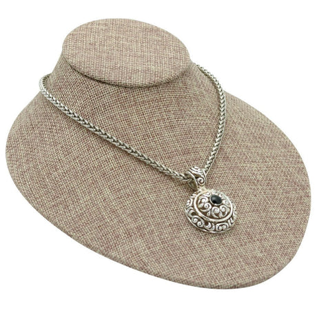 Brown Burlap Low Profile Jewelry Necklace Display Bust