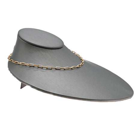 Steel Grey Leatherette Low Profile Jewelry Necklace Display Bust