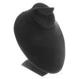 Black Velvet Necklace Bust Display, 9" Tall – Holds Necklace, Ring & Earrings