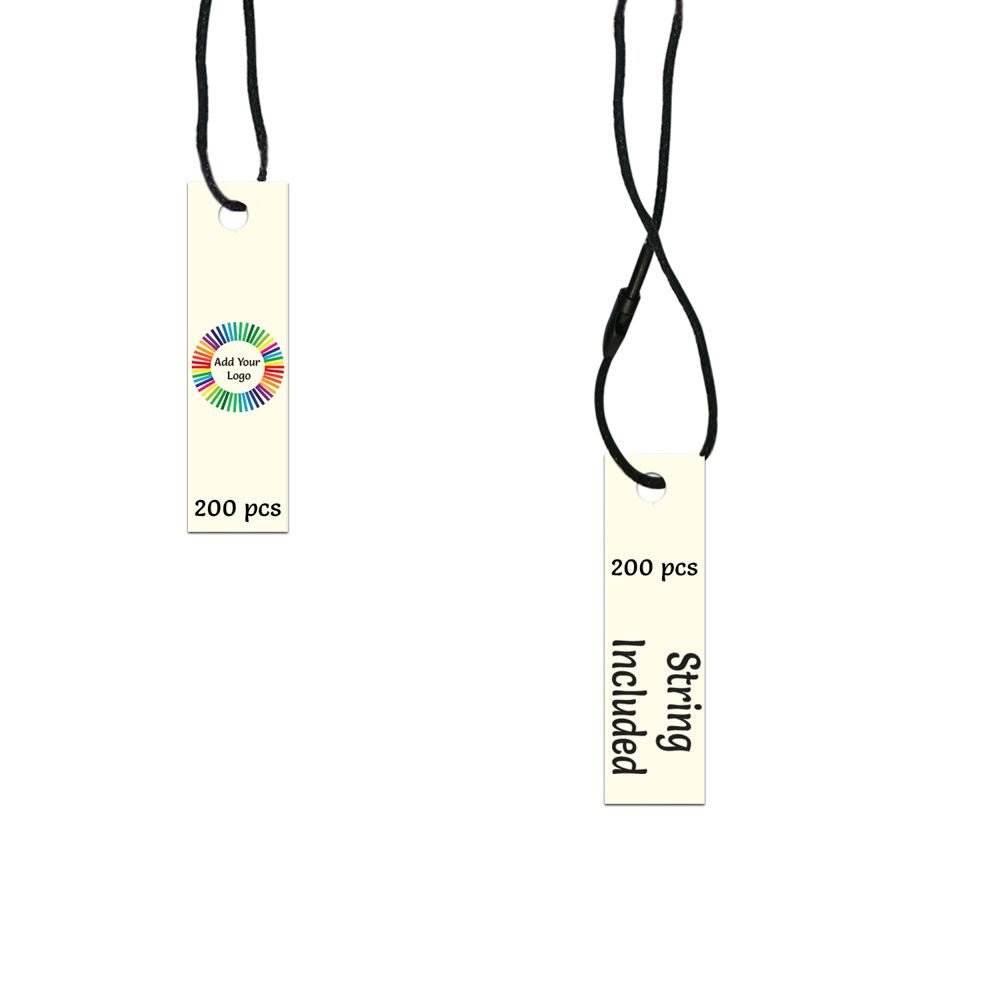 Ivory Custom Hang Tag-Rectangle - 1-3/4" x 1/2"(200 pcs)