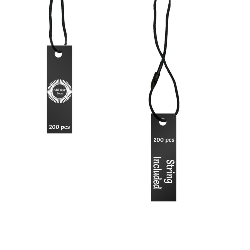 Matte Black Custom Hang Tag-Rectangle - 1-3/4" x 1/2"(200 pcs)
