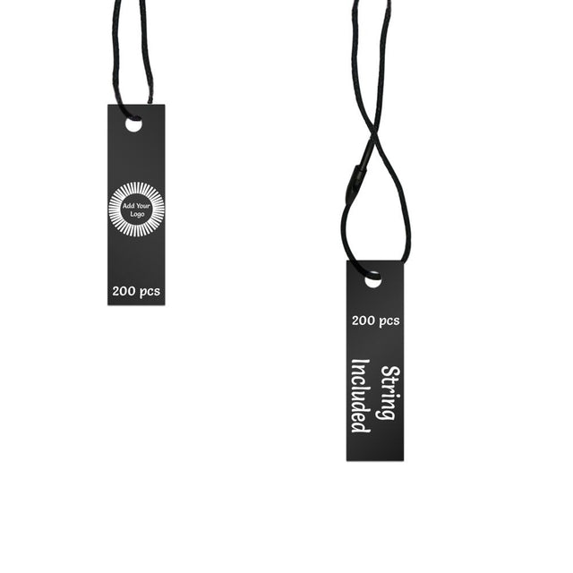 Matte Black Custom Hang Tag-Rectangle - 1-3/4" x 1/2"(200 pcs)