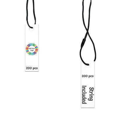 Matte White Custom Hang Tag-Rectangle - 1-3/4" x 1/2"(200 pcs)