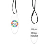 Matte White Custom Hang Tag- Oval - 1-3/4" x 1/2" (200 pcs)