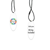 Matte White Custom Hang Tag- Oval - 1-3/4" x 1/2" (200 pcs)