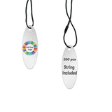 Shimmer Silver Custom Hang Tag- Oval - 1-3/4" x 1/2" (200 pcs)
