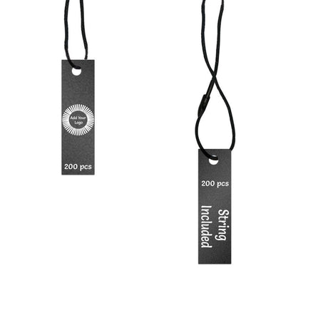Shimmer Black Custom Hang Tag-Rectangle - 1-3/4" x 1/2"(200 pcs)