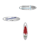 Shimmer Silver Custom Hang Tag- Oval - 1-3/4" x 1/2" (200 pcs)